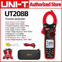 UNI-T UT206B UT207B UT208B True ที่มีประสิทธิภาพมูลค่า Digital Clamp Meter 1000A 1000V AC/DC Capacitance Resistance Tester