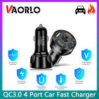 VAORLO QC3.0ที่ชาร์จแบตในรถอเนกประสงค์สำหรับโทรศัพท์36W 4พอร์ตยูเอสบีชาร์จไวไฟ LED ขยายที่ชาร์ตสำหรับซัมซุง Motorola Sony LG สามารถใส่ได้กับ iPhone