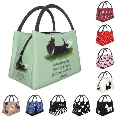 Kawaii Scottie Dog Resuable Lunch Box for Scottish Terrier Thermal Cooler Food Insulated Lunch Bag Hospital Pinic Container