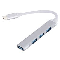 【✇】 Rehmans store. Type-C เป็น USB Hub อลูมิเนียมอัลลอยด์4พอร์ต USB Splitter Adapter Plug And Play