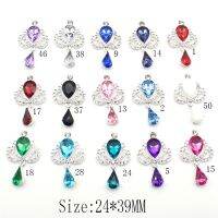 【CW】 10 pieces x 39MM shiny diamond crown alloy water drop pendant button butterfly wedding ceremony decoration acces