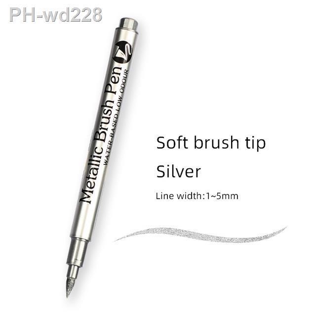 1-3pcs-brush-metallic-marker-pens-set-gold-silver-white-permanent-art-markers-for-artist-illustration-crafts-scrapbooking-fabric
