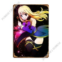 Wanghuilishop Lucy Heartfilia อะนิเมะป้ายโลหะ Cinema Pub ที่กำหนดเอง Club Tin Poster