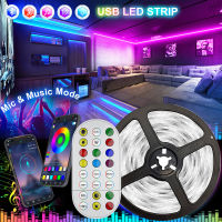 USB หลอดไฟ LED Strip บลูทูธ APP ควบคุม5โวลต์5050 RGB Led โคมไฟที่มีความยืดหยุ่นไดโอดเทปริบบิ้นสำหรับห้องทีวีสก์ท็อปหน้าจอแสงไฟ