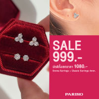 Emma Earrings + Classic Earrings ขนาด 4mm. 0.25 ct.Set ต่างหูเพชร CZ เหมาะสำหรับผิวแพ้ง่าย