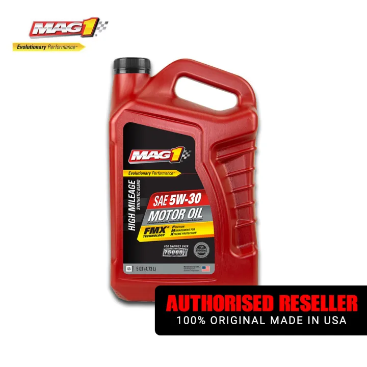 MAG 1 High Mileage Synthetic Blend SAE 5W‑30 Motor Oil for Gasoline