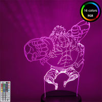 Monkey D. Luffy Figure Anime Led Night Light for Kids Bedroom Decoration Children Nightlight Gift Bedside Table Lamp 3d Lamp