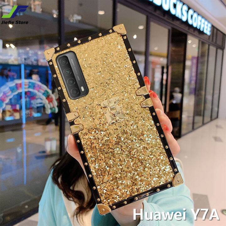 jiefieสำหรับhuawei-p30-p30-pro-p30-lite-p40-p40-pro-p50-p50-pro-mate-30-mate-30-pro-mate-40-mate-40-pro-luxury-glitterเคสโทรศัพท์แฟชั่นหนังสแควร์นุ่มtpuเคสครอบปกป้อง