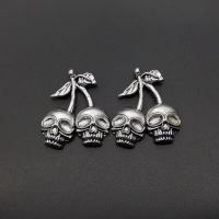 4pcs 38x32 mm Gothic Style Skull Cherry alloy Alloy Tibetan Pendants Jewelry Making Small Pendant DIY Handmade Accessories DIY accessories and others