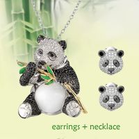 Panda Necklace Earrings High Quality for Women Jewelry Set Wholesale Cute Jewelry Set Fashion Girl Jewelry Wedding Lover Gift