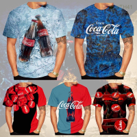 2023 NEW Mens Summer Fashion Cola 3d Printed Round Neck Short Sleeve T-shirt Size：s-5xl