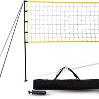 2 In 1 Volleyball Badminton Combo Training Net Set Pole Stand