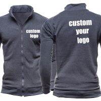 New Product Custom Logo Men Hoodies Zipper Brand Jackets Solid Color Cardigan Long Sleeve Spring Autumn Male Coat Dropshipping Wholesale