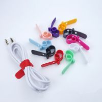 5Pcs Silicone Cable Straps Wire Organizer for Phone Charger/Computer Reusable Fastening Cable Ties Cord Organizer in Home Office Cable Management