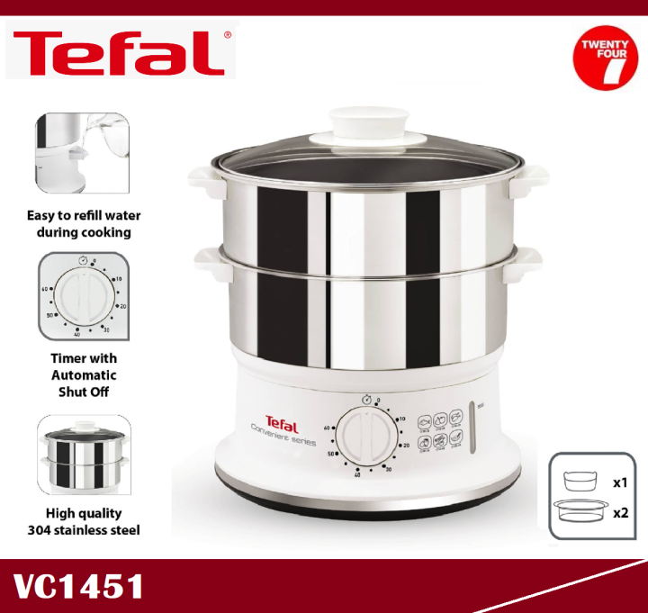 TEFAL Convenient Steamer (Stainles Steel) VC145140 (food Steamer ...