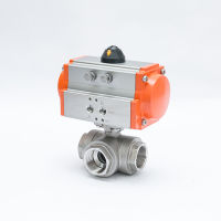 Q6145-16P สแตนเลส304 Double Acting Actuator DN20DN25 16บาร์สามทาง Pneumatic Ball Valve