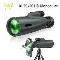 S&amp;F 10-30x50 HD Telescope Double Adjustment Infinite Zoom Monocular for Camping Hunting