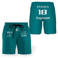 2023 New F1 Team Aston Martin Summer Shorts Formula One Racing Driver Alonso New Design Beach Pants Sports Pants 100 - 6XL