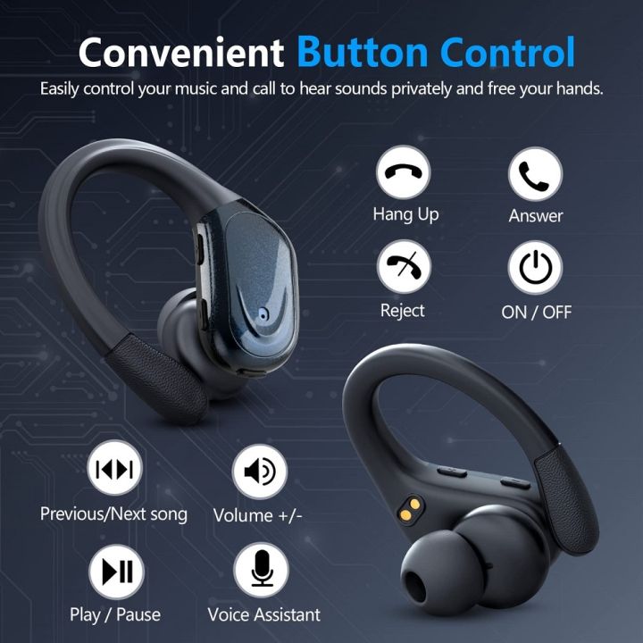 melodee-bluetooth-5-3-earphones-true-wireless-headphones-with-mic-button-control-noise-reduction-earhooks-waterproof-headset-for-sports
