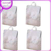 WAYNE 4Pcs ตาข่ายแบบตาข่าย ถุงซักผ้าซักอบรีด พร้อมที่จับ ช่องเปิดขนาดใหญ่พิเศษ ถุงซิปซิป แข็งแรงทนทาน ละเอียดอ่อนและละเอียดอ่อน ถุงซักได้ ซักถุงเท้าชุดชั้นใน