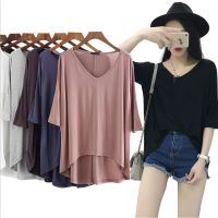 COD DSFDGDFFGHH 【40 70kg】Long Shirt / T Shirt Women / Tops Women Plus Size / 9 Color / Free Size / Large Size WomenS Clothing/Loose And Thin Solid Color Plus Fat Plus Short Sleeve T-Shirt