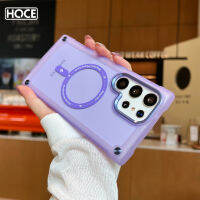 เคสโทรศัพท์แม่เหล็กโปร่งใส HOCE หรูหราสำหรับ Samsung Galaxy S22 S23เคส S22Plus พิเศษ Magsafe ชาร์จไร้สายเกราะปิดคลุมป้องกันการกระแทก