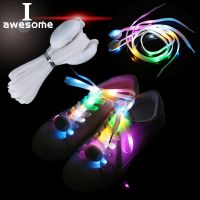 1 Pair New LED Shoelaces Luminous Flashing Shoe Laces Disco Party Light Up Glow Nylon Strap 120cm Luminous Round Flash No Tie