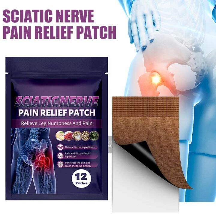 Yufei 12Pcs Sciatica Nerve Pain Relief Patch Heating Body Balm
