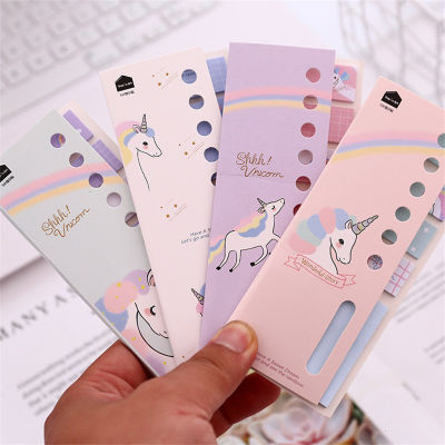 การ์ตูนสร้างสรรค์ MeMO Pad Kawaii Unicorn Sticky Notes น่ารักกาว Notepad นักเรียนเครื่องเขียนอุปกรณ์สำนักงานโรงเรียน 02136-Yrrey