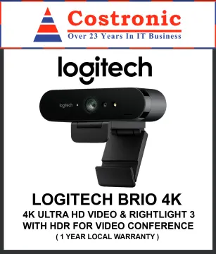 Logitech BRIO 4K Ultra HD Pro Webcam w RightLight 3 w HDR (960-001105)