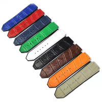 Mens and womens watch accessories substitute Hengbao silicone veneer slub pattern 25*19mm rubber cowhide strap