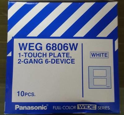 Panasonic (ยกกล่อง x 10 ใบ) ฝา หน้ากาก 6 ช่อง ใหม่ (รุ่น WEG6806W) Y-Series สีขาว