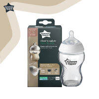 [3M+] Tommee Tippee GLASS SOFT TEAT 3M+  250ML ขวดนมทอมมี่ ทิ้ปปี้ รุ่น Closer to Nature ชนิดขวดแก้ว ขนาด 9ออนซ์ 422782/38