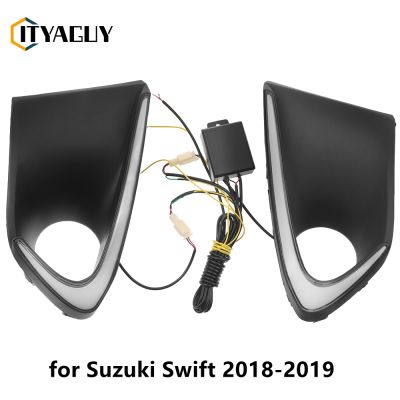 ไฟตัดหมอก DRL LED 2ชิ้นสำหรับ Suzuki Swift 2018-2019พร้อมไฟเลี้ยว