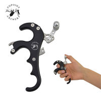 TP425 Archery Bow Release 4 Finger LH/RH Grip Bow Aluminum Release Aid Trigger Compound Bow  Accessory