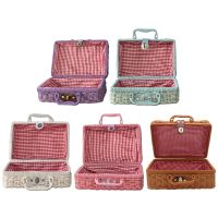 Picnic Luggage Basket Handmade Rattan Woven Storage Case Makeup Holder Travel Suitcase Wicker Basket Sundries Organizer Box