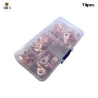 70Pcs Copper Battery Cable Wire Connector Assortment Set Terminal Open Lugs 10-50A