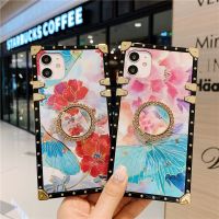 【ABW】กล่องสี่เหลี่ยมจตุรัสลายดอกไม้สุดหรูสำหรับ Oppo A5 A9 A52 A92 2020,A31 A8 Reno 2Z Realme 6 Pro C3 6i C11 X 2 IQ00เคสโทรศัพท์นีโอ