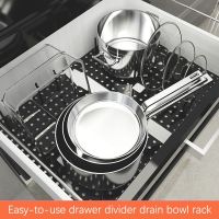 Kitchen dish rack drying rack retractable shelf dish cup tableware drain rack dish rack kitchen storage box drying rack