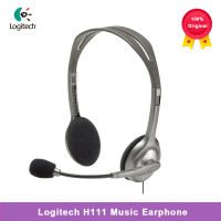 Logitech H111 Original Music Earphone Stereo Headset With Microphone 3.5mm Wired Headphones For Single PlugDual Plug