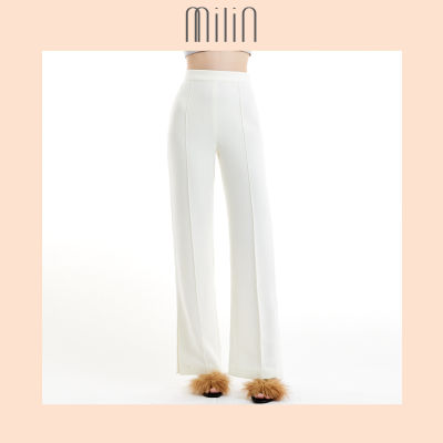 [MILIN] Boots cut trim Split Hem pants กางเกงขายาวบานผ่าปลาย / Brine pants