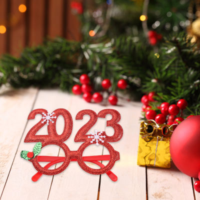 2023แว่นตาปาร์ตี้คริสต์มาสกรอบแว่นตาสำหรับของตกแต่งงานปาร์ตี้วันหยุดสีเงิน/สีทอง/สีเขียว/สีแดงของตกแต่งปีใหม่