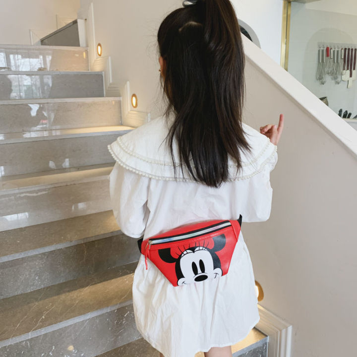 new-mickey-fashion-kids-waist-bag-luxury-brand-kids-messenger-bag-high-quality-pu-zipper-large-capacity-girls-chest-bag