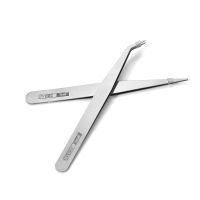 2pcs/lot Good Quality Anti static Set Bend Straight Tweezers Set Stainless Steel for Jewerly Making Tools