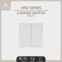 Switch [SAHN] สวิทช์ไฟ 2 ช่อง ทางเดียว รุ่น Dale White Series (WSD-021) ดีไซน์สวยงาม และทันสมัย