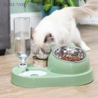 Surrunme Stainless Steel Automatic Pet Food and Water Bowl - Convenient Drinker and Feeder for Cats and Dogs 2 Size for Choice