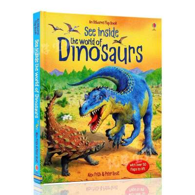 Look at the original picture book of dinosaur world in English, Usborne see inside the world of Dinosaurs