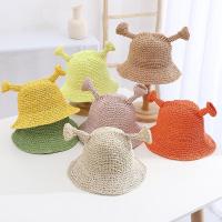 【cw】 Childrens Straw Hat Womens Spring and Autumn Sun Protection Hat Boys Unique Fisherman Hat Baby Basin Hat Funny Shrek Hat ！