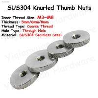 ▨ M3 M4 M5 M6 M8 GB807 SUS304 Stainless Steel Knurled Thumb Nut Through Hole Hand Tighten Nuts Metric Coarse Thread Complete Sizes