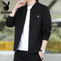 2021 New PLAY BOY ผู้ชายแจ็คเก็ตลำลองซิปเสื้อบางแฟชั่นแจ๊กเก็ตหนุ่มใหม่เกาหลีออกแบบ Polyester